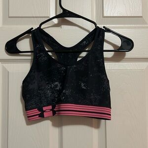 Under Armour Black and Pink Patterned Sports Bra
